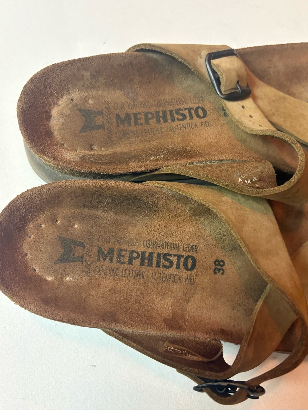 Mephisto Taupe Nubuck Cork-Top Slide Sandals - Picture 4 of 7